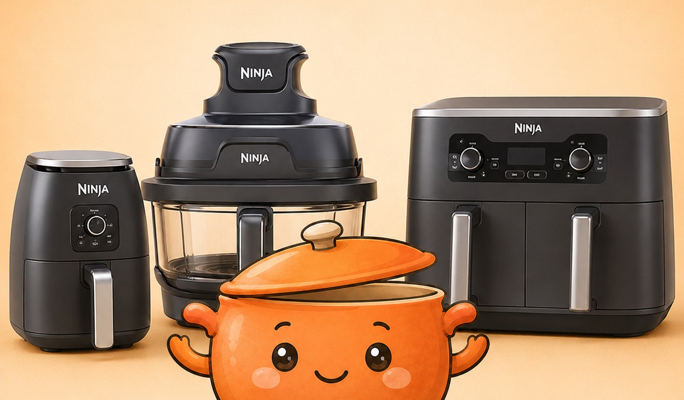 Küchenkumpel mit Ninja-Geräten in warmer Küche