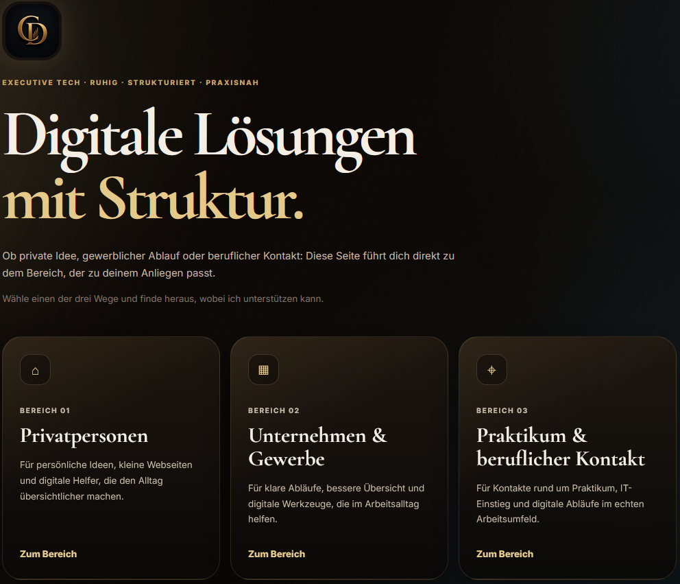 Screenshot der persönlichen Website von Christoph Dietrich